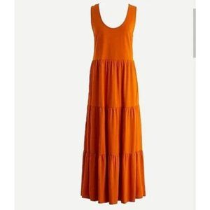 J. Crew Tiered maxi dress AP170 Orange cotton Small